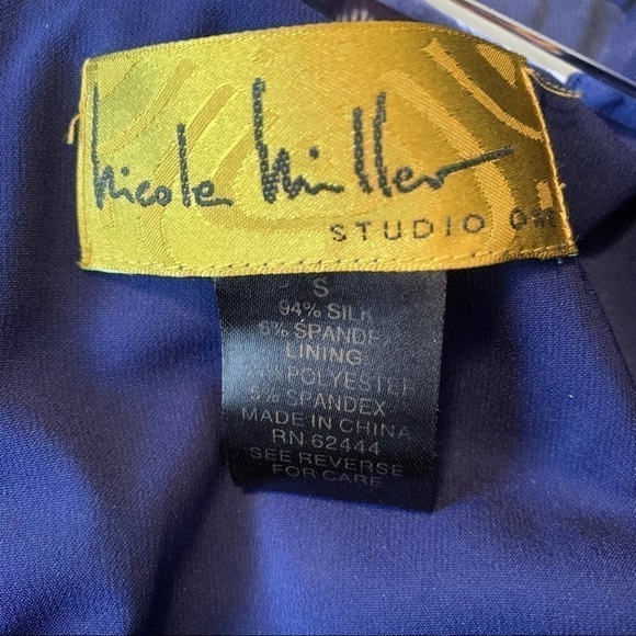 NICOLE Miller Blue&Cream Dress Small - Picture 5 of 5